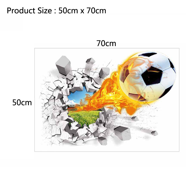 3D Football Broken Wall Sticke - Blister Plaster Sport ulasan dan harga